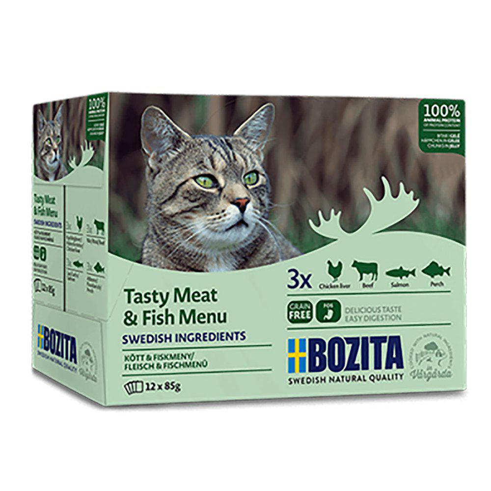 Bozita Tasty Meat & Fish Menu Chunks in Jelly for Cats 12 x 85 g