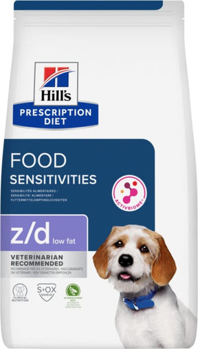 Hill's Prescription Diet z/d Low Fat Hydrolyserat Soja Food Sensitivities 10 kg för hundar
