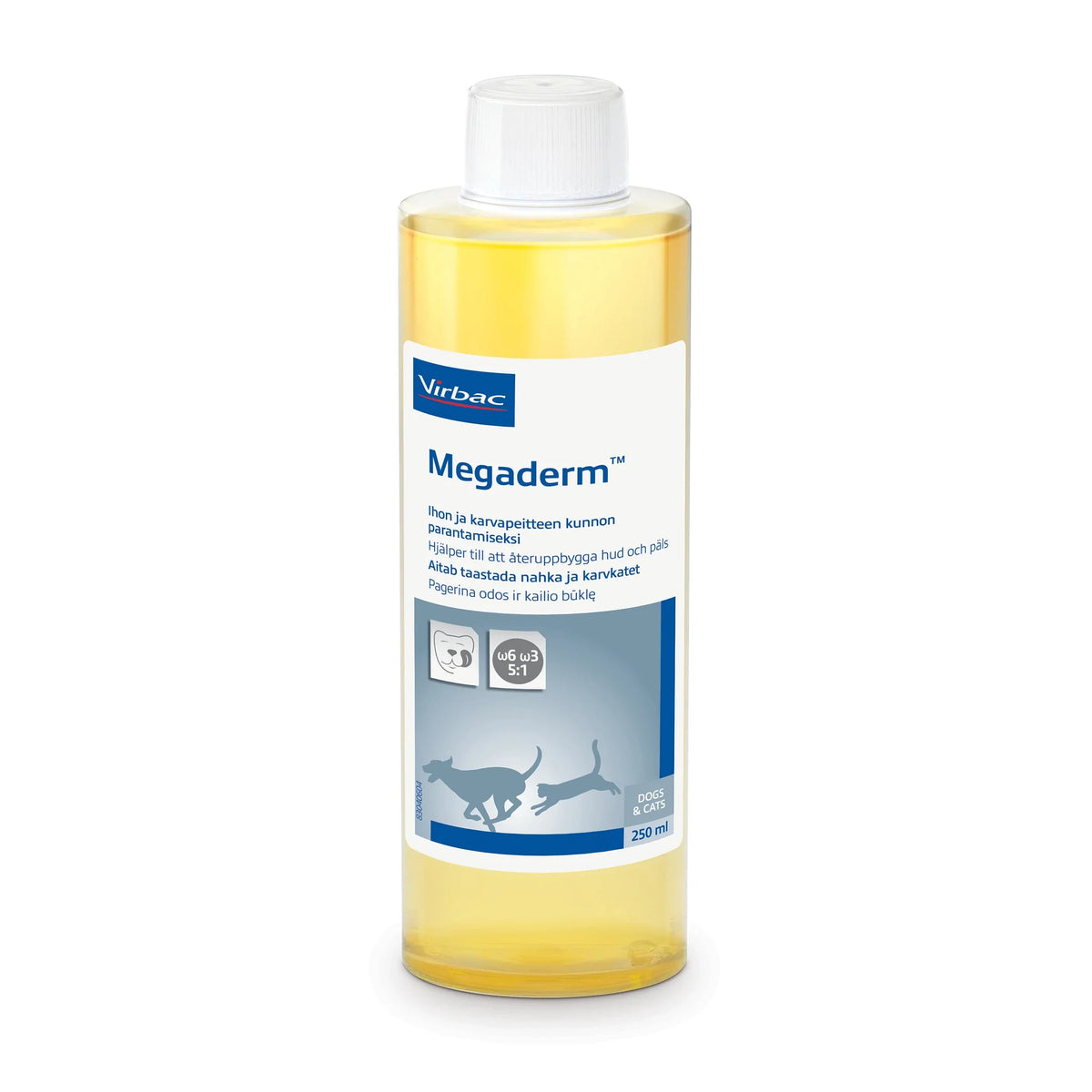 Megaderm oljetillskott för hund och katt 250 ml