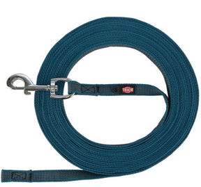 Trixie kummistatud treeningliin koertele, S/M (5 m × 15 mm), türkiis.
