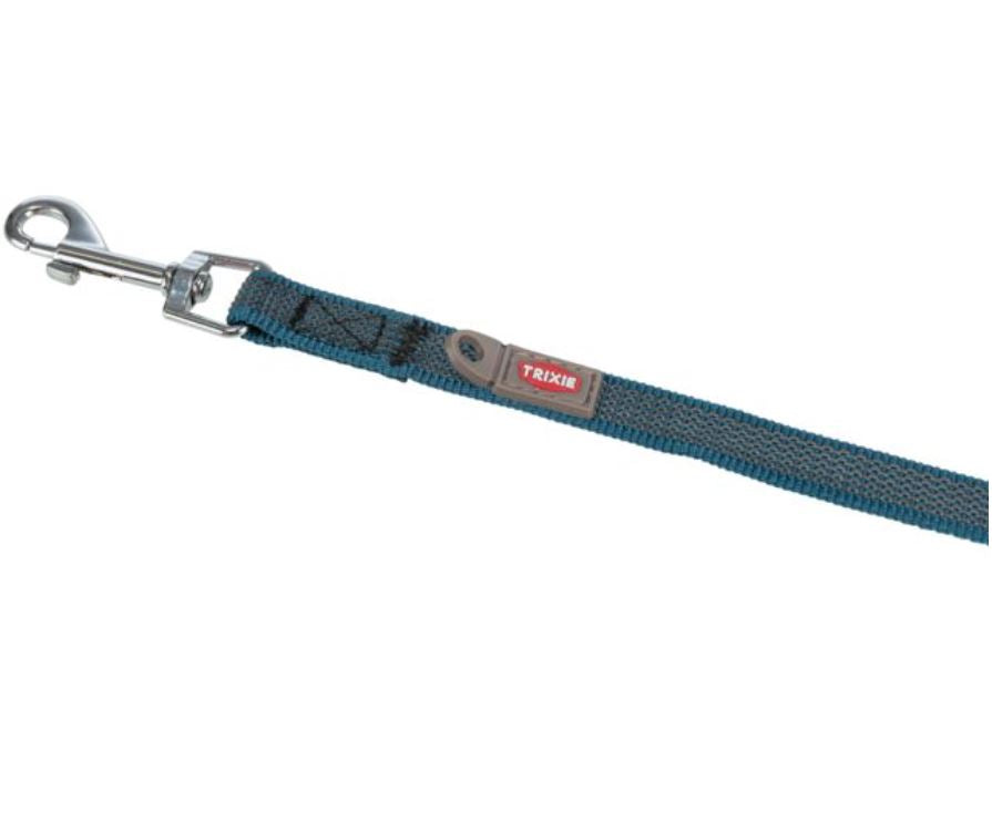 Trixie kummistatud treeningliin koertele, S/M (5 m × 15 mm), türkiis.