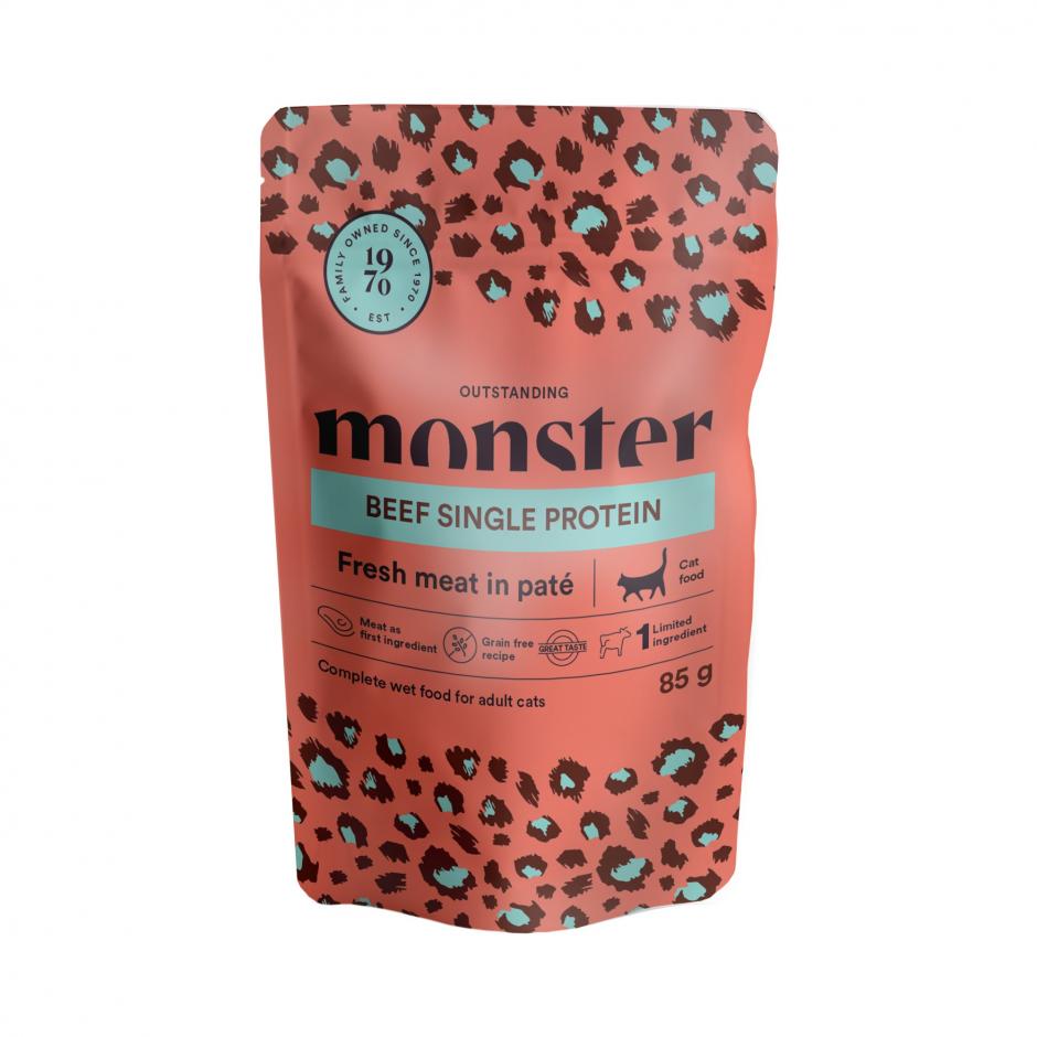 Monster Cat Pouches Adult Beef 85 g för katter