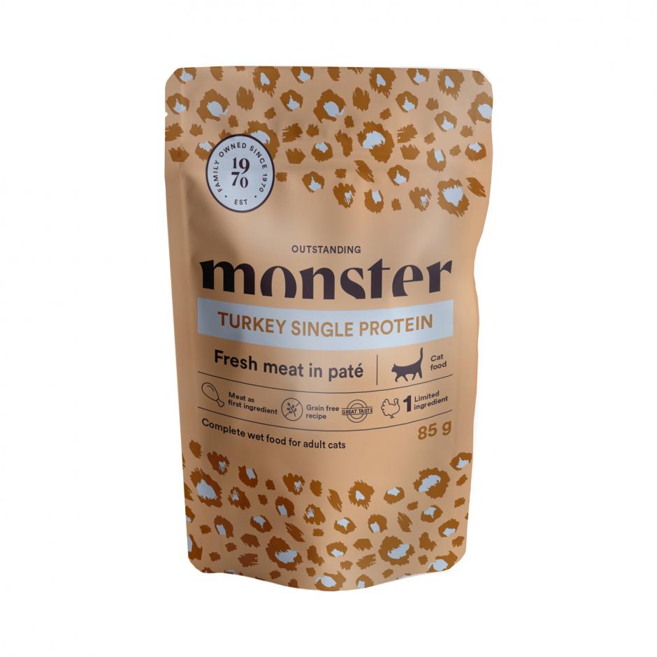Monster Cat Pouches Adult Turkey 85 g