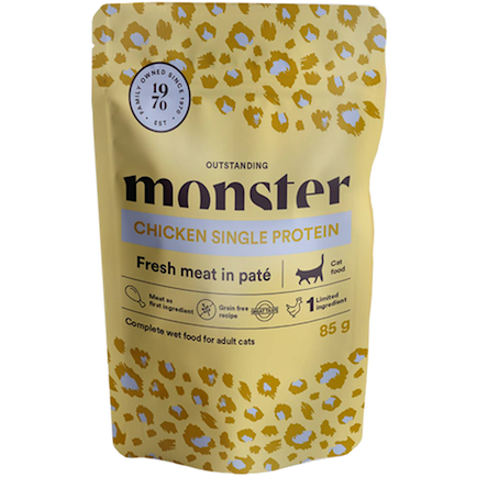 Monster Cat Pouches Adult Chicken 85 g för katter
