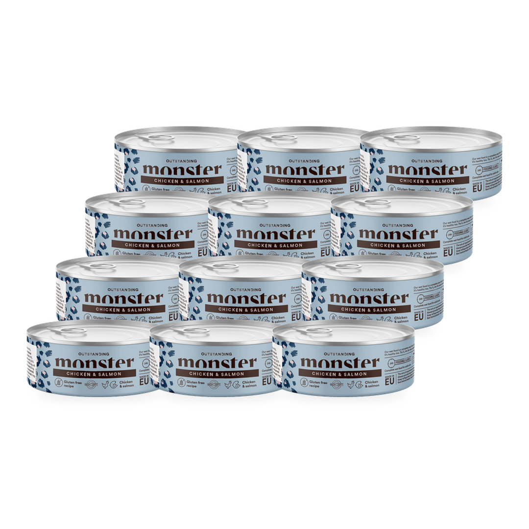 Monster Cat Adult Multi Protein Chicken-Salmon 12 x 100 g