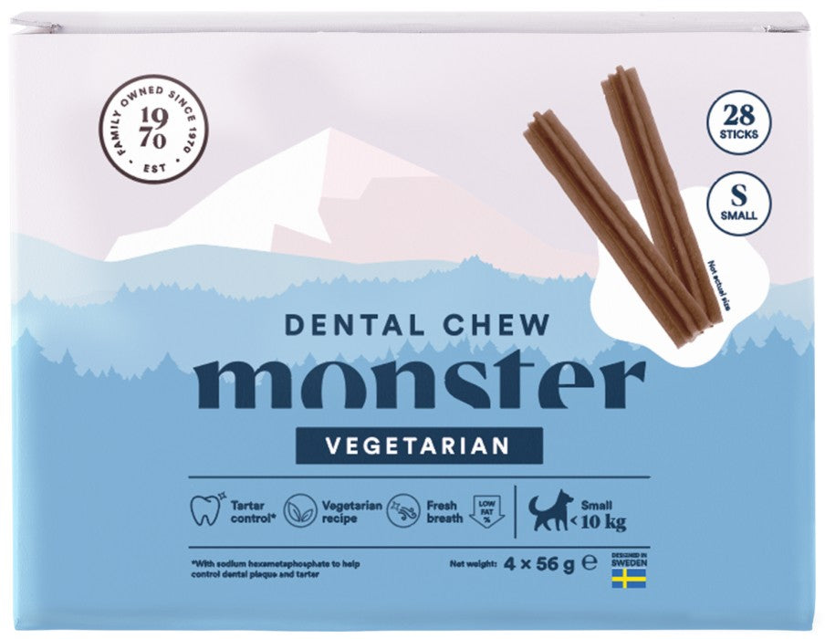Monster Dental Chew vegetarisk S 28 st för hundar