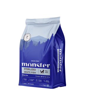 Monster Dog grain free sterilized white fish för hund 2 kg