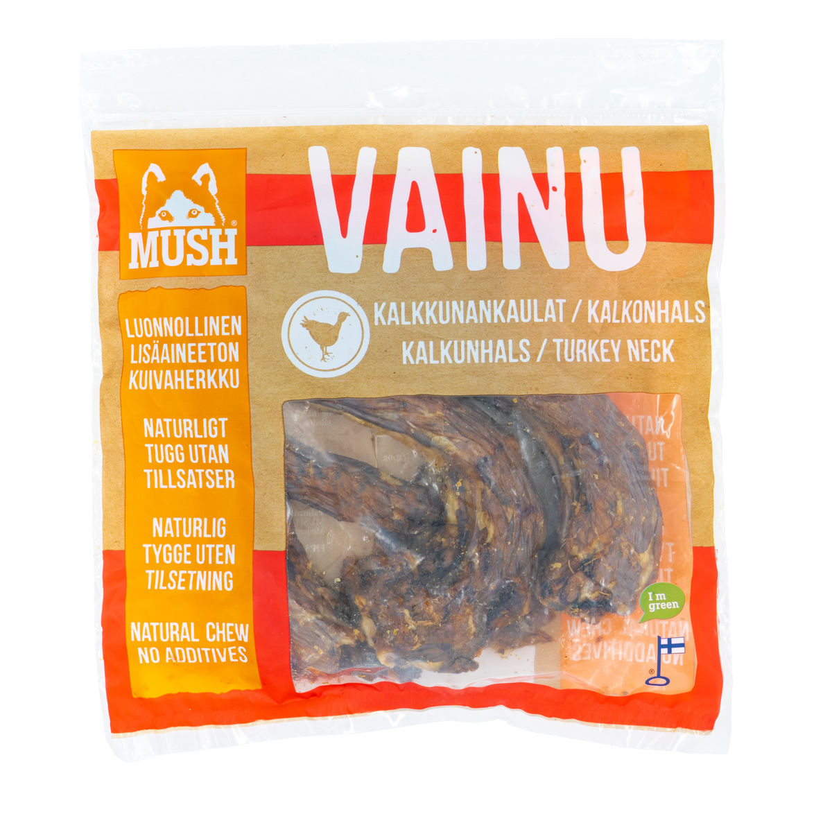 MUSH Vainu kalkonhalsar 250 g för hundar