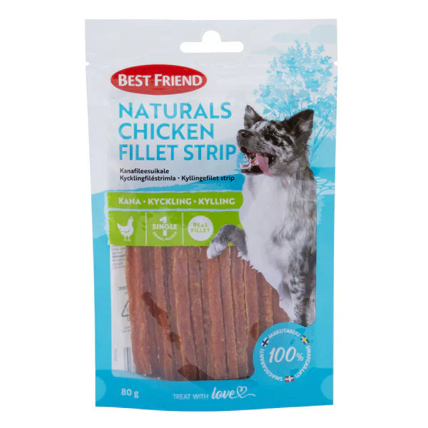 Best Friend Naturals kycklingfiléstrimla 80 g för hundar
