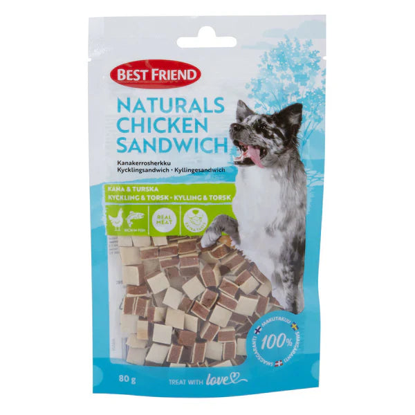 Best Friend Naturals Chicken Sandwich 80 g för hundar