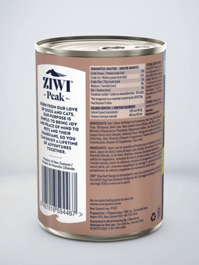 ZiwiPeak nötkött 12 x 390 g för hundar