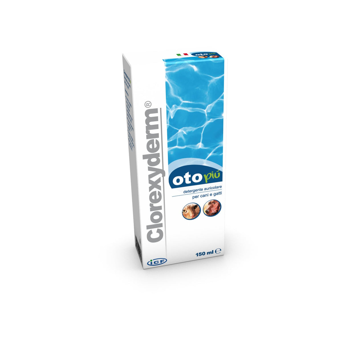 Clorexyderm Oto Piu öronrengöring för hundar och katter 150 ml