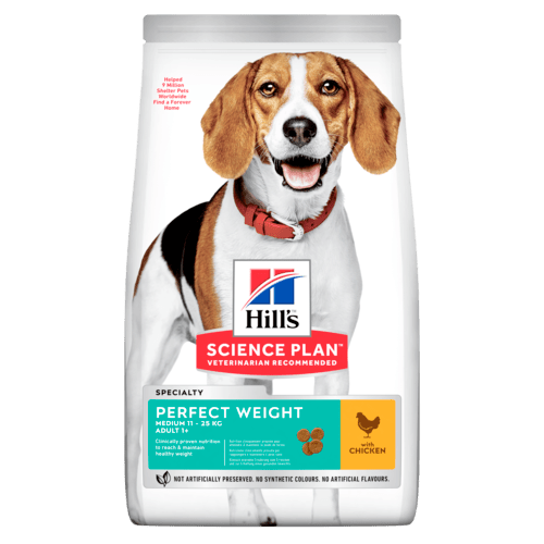 Hill's Science Plan Perfect Weight Medium Adult med kyckling 12 kg för hundar