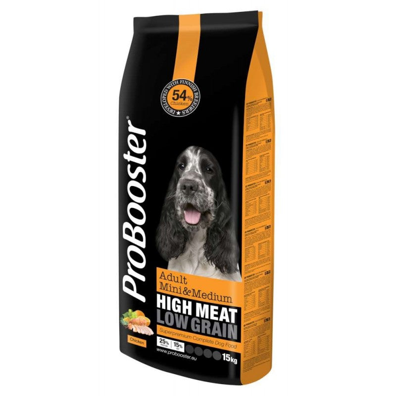 ProBooster Adult Mini & Medium kyckling 12 kg för hundar