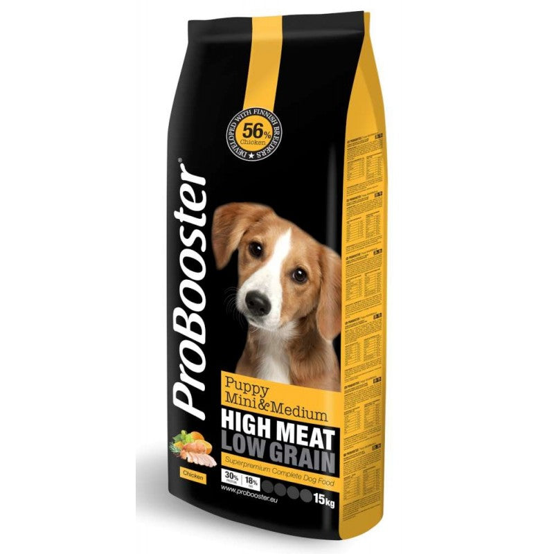 ProBooster Puppy Mini & Medium kyckling 15 kg för hundar