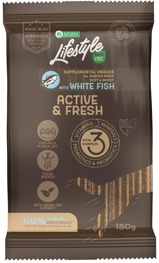Nature's Protection Lifestyle Junior Dental fiskstick 150 g för hundar