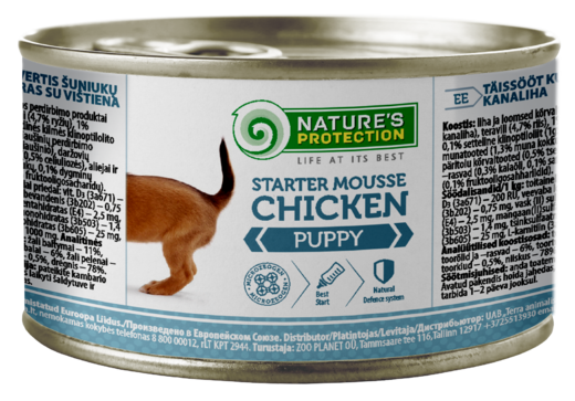 Nature's Protection Starter Mousse puppy kyckling 200 g för hundar