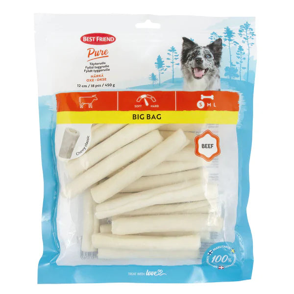 Best Friend Pure fylld tuggrulle nöt 12 cm 18 st 450 g för hundar
