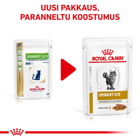 Royal Canin Veterinary Diets Urinary S/O Moderate Calorie Morsels in Gravy Pouch 12x85g våtfoder för katt