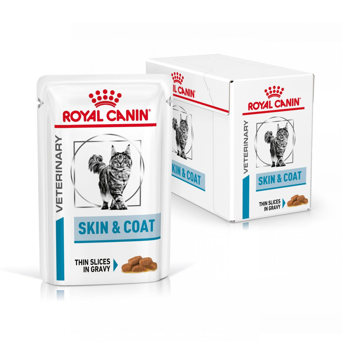 Royal Canin Veterinary Diets Derma Skin & Coat Pouch wet cat food 12 x 85g