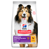 Hill's Science Plan Sensitive Stomach & Skin Medium Adult med kyckling 12 kg för hundar