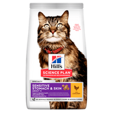 Hill's Science Plan Adult Sensitive Stomach & Skin torrfoder med kyckling för katter 1,5 kg