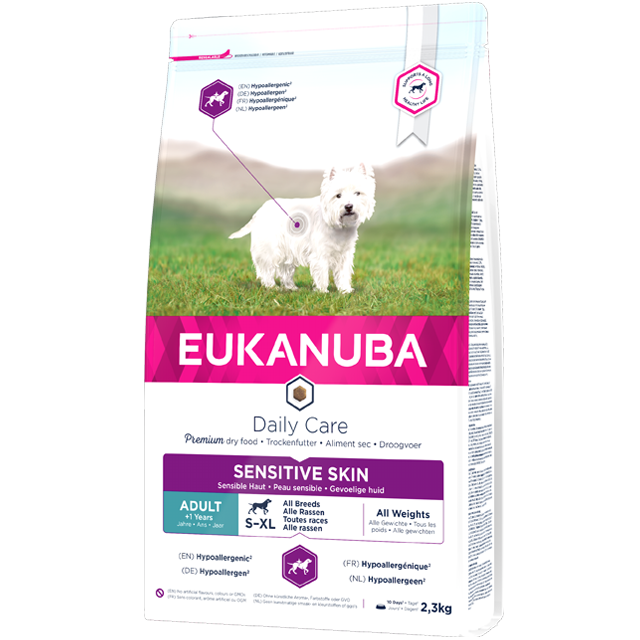Eukanuba Canine Daily Care Sensitive Skin 2,3 kg för hundar