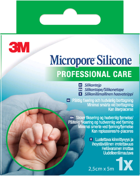 Micropore silikontejp individuellt förpackad 2,5 cm x 5 m 1 st