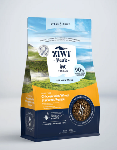 ZiwiPeak Steam & Torkad kyckling för katter 800g
