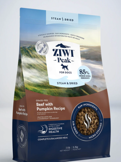 ZiwiPeak Steam & Torkat nötkött för hundar 3,2 kg