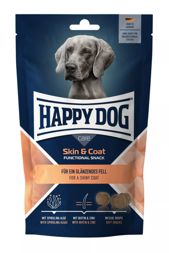 Happy Dog Care Snack Skin & Coat 100 g för hundar