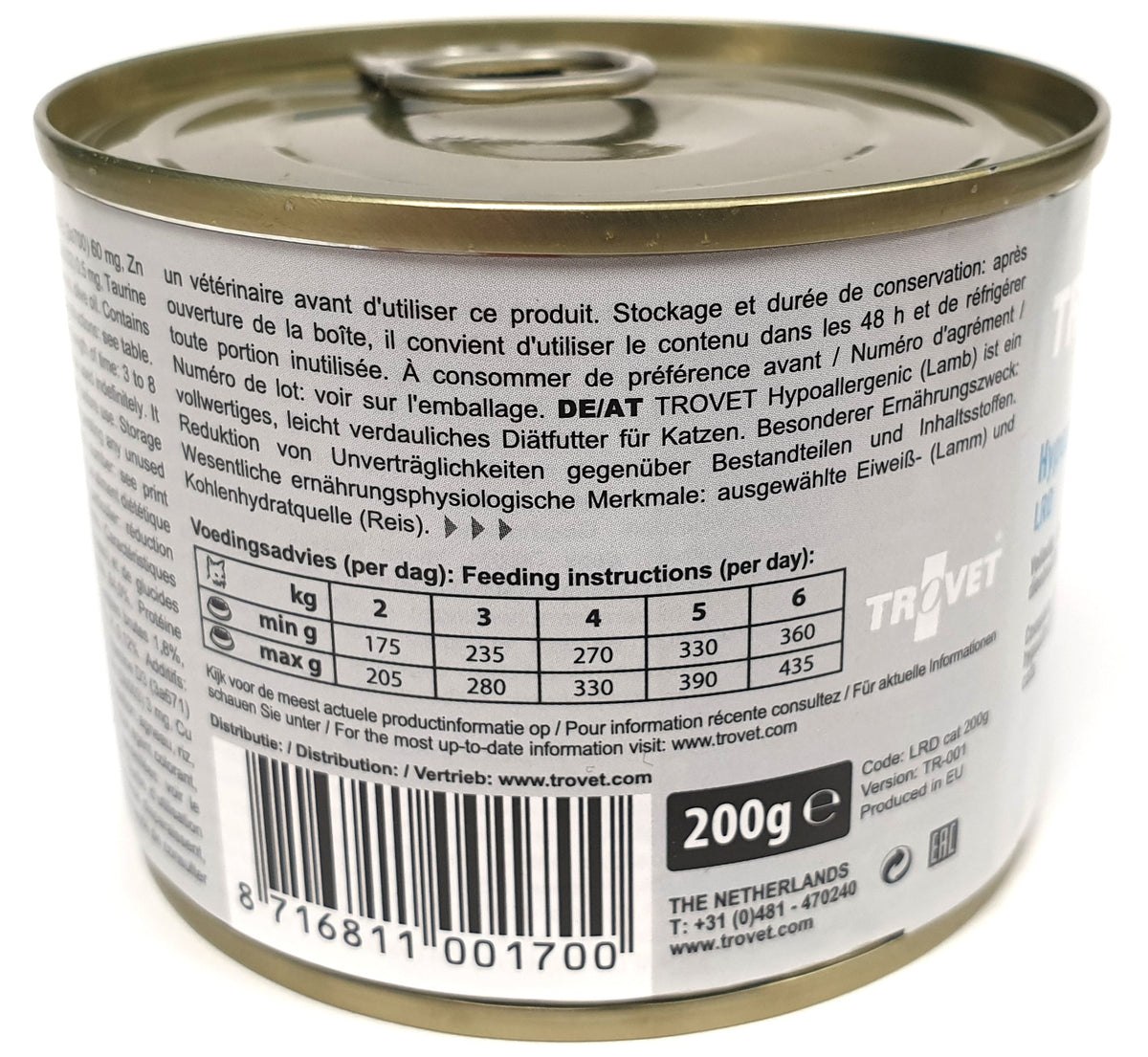 Trovet LRD Hypoallergenic for cats 6 x 200 g
