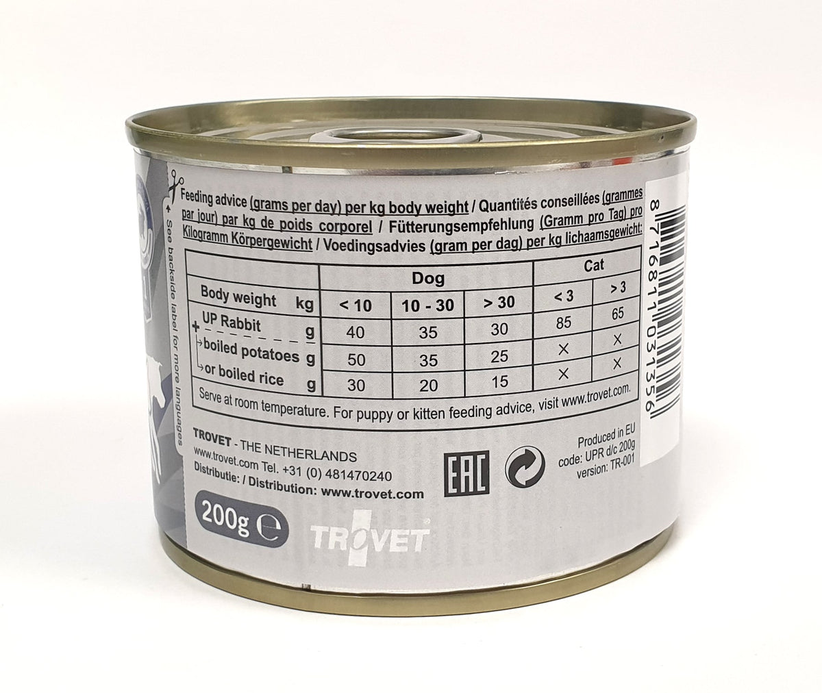 Trovet Unique Protein UPR rabbit for cats and dogs 6 x 200 g