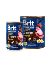 Brit Premium by Nature Kalkon & lever 6 x 800 g för hundar