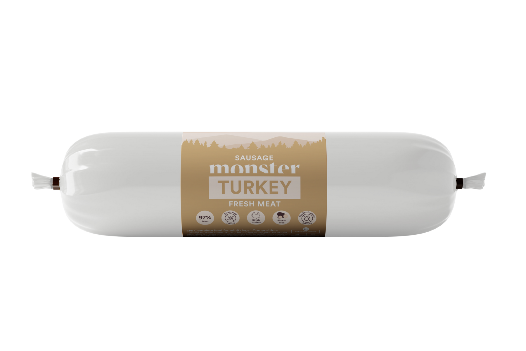 Monster Dog kalkonkorv för hund 400 g