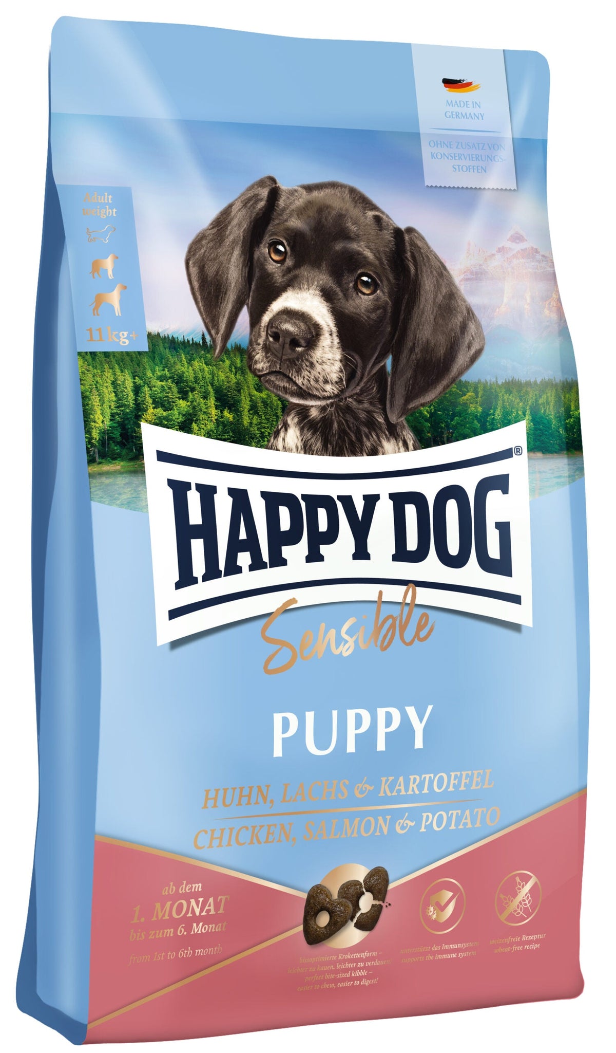 Happy Dog Sensible Puppy Huhn, Lachs & Kartoffel 10 kg för hundar