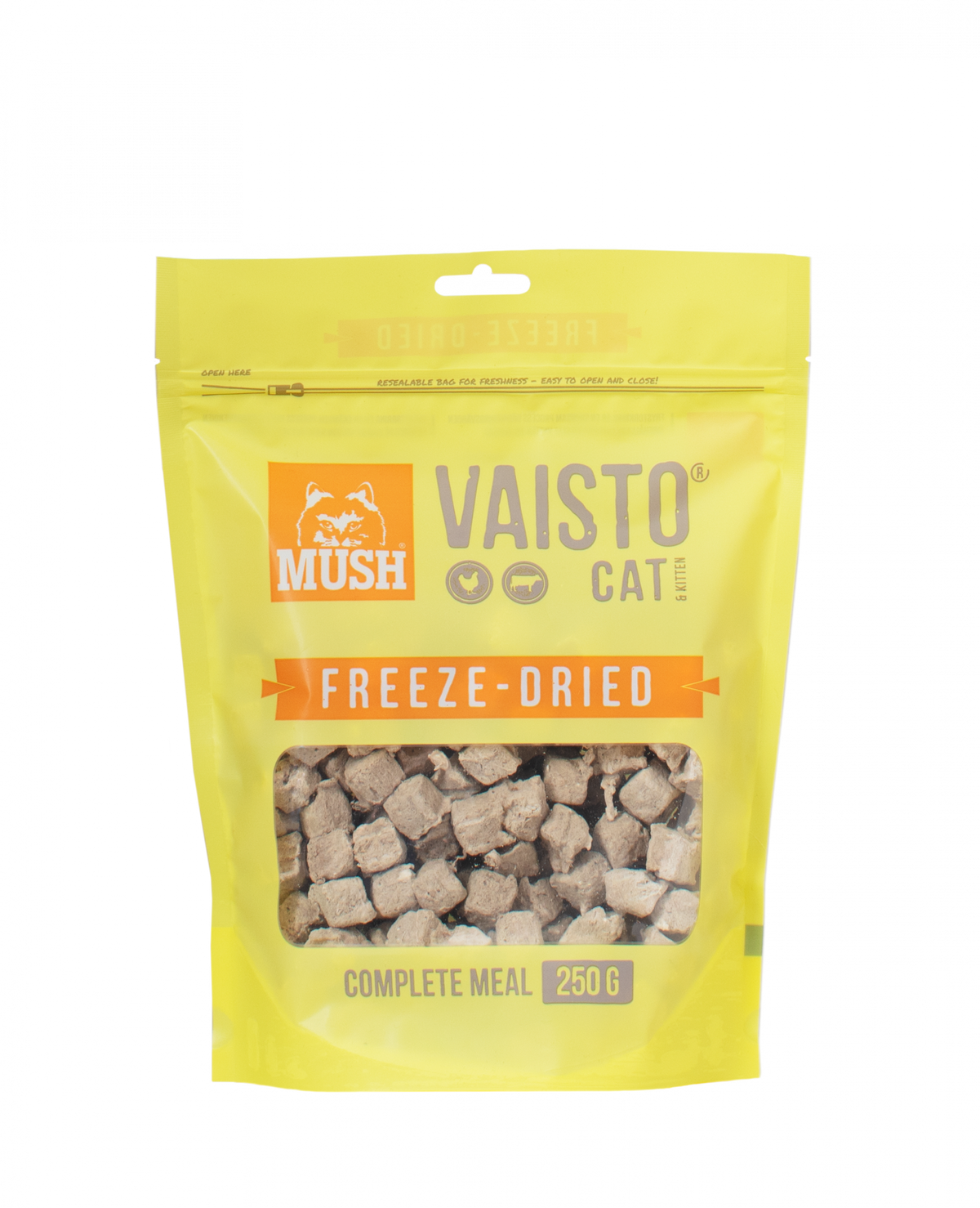 MUSH Vaisto Cat gul frystorkad (kyckling-nöt) 250 g för katter