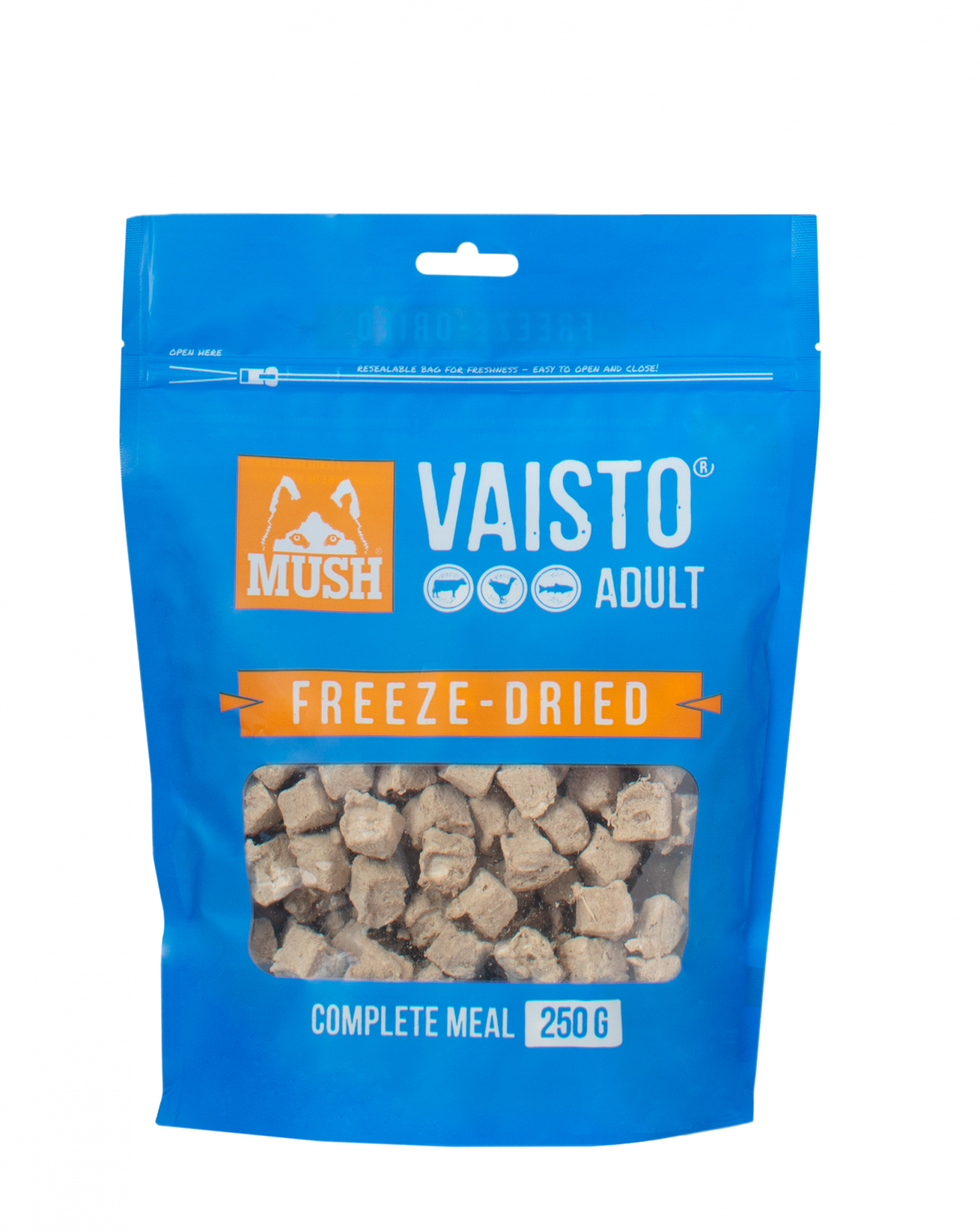 MUSH Vaisto blå frystorkad (nöt-kalkon-lax) 250 g för hundar
