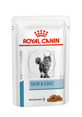 Royal Canin Veterinary Diets Derma Skin & Coat Pouch 12x85g våtfoder för katt smakprov