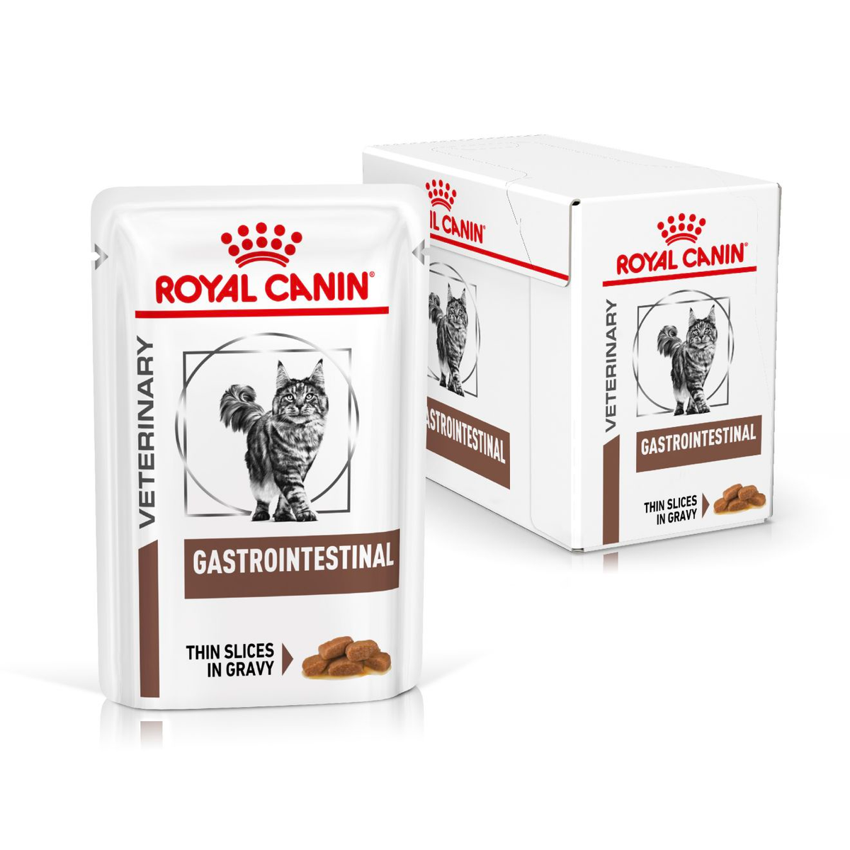 Royal Canin Veterinary Diets Gastrointestinal Thin Slices In Gravy wet cat food 12 x 85g