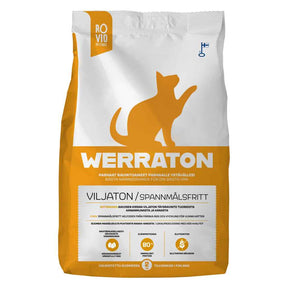 Werraton spannmålsfritt helfoder för vuxna katter 2 kg