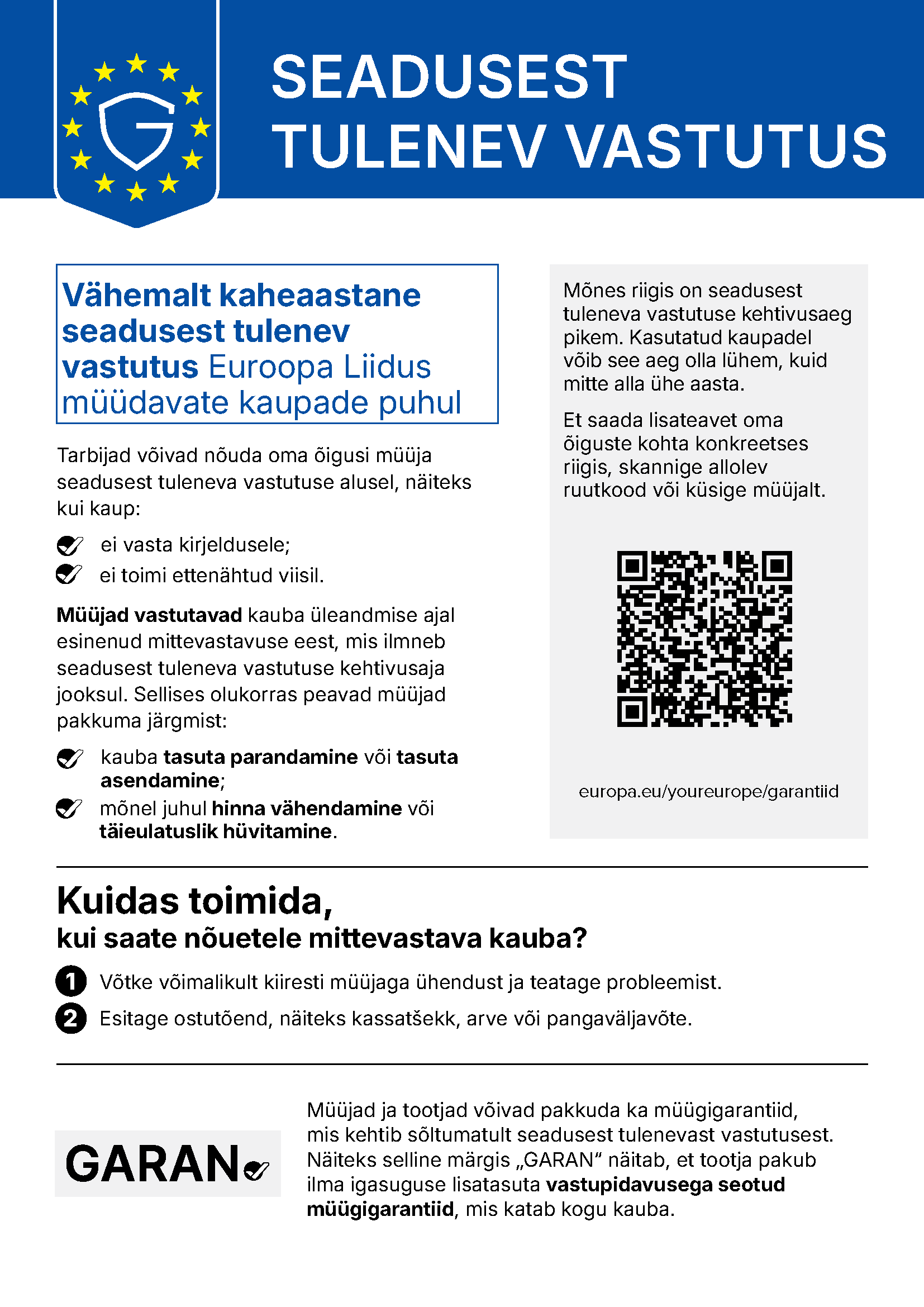 EU legal guarantee notice